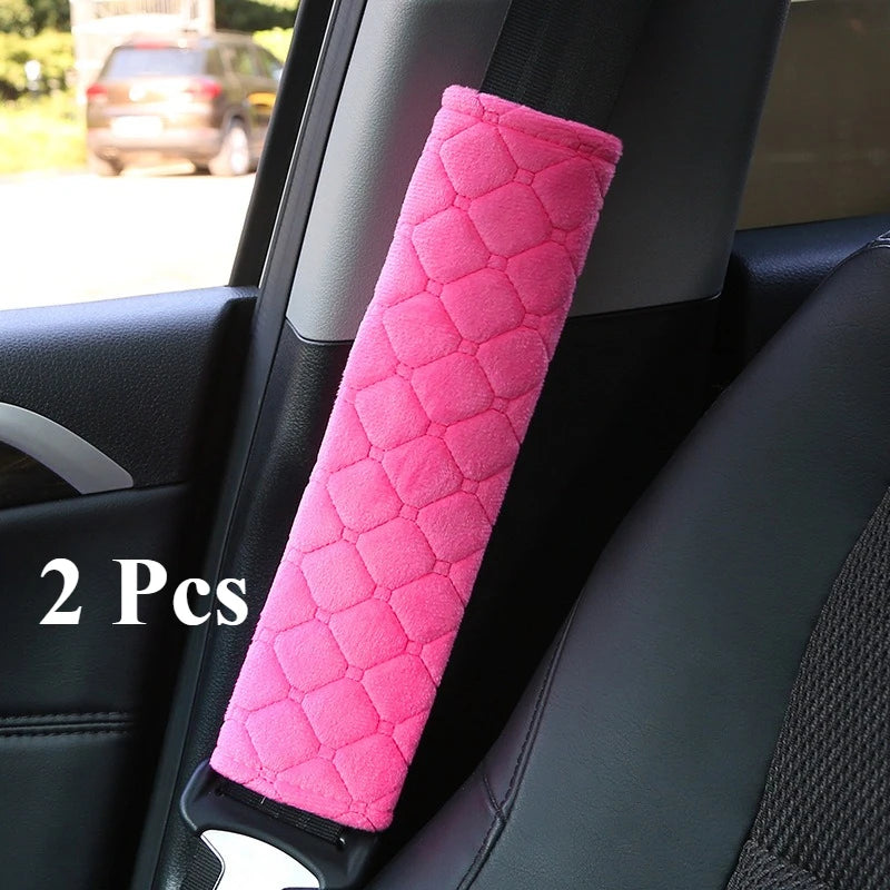 2 Pcs Seat Belt Cover, Soft Shoulder Pad for Comfortable Driving Compatible with All Cars SUV Trucks Backpack Strap Black