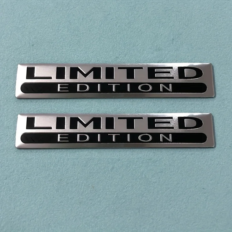 2PCS Metal Limited Edition 3D Car Body Badge Sticker Trunk Limited Edition Fender Emblem Decal Accessorie For Car Motorcycle Bik