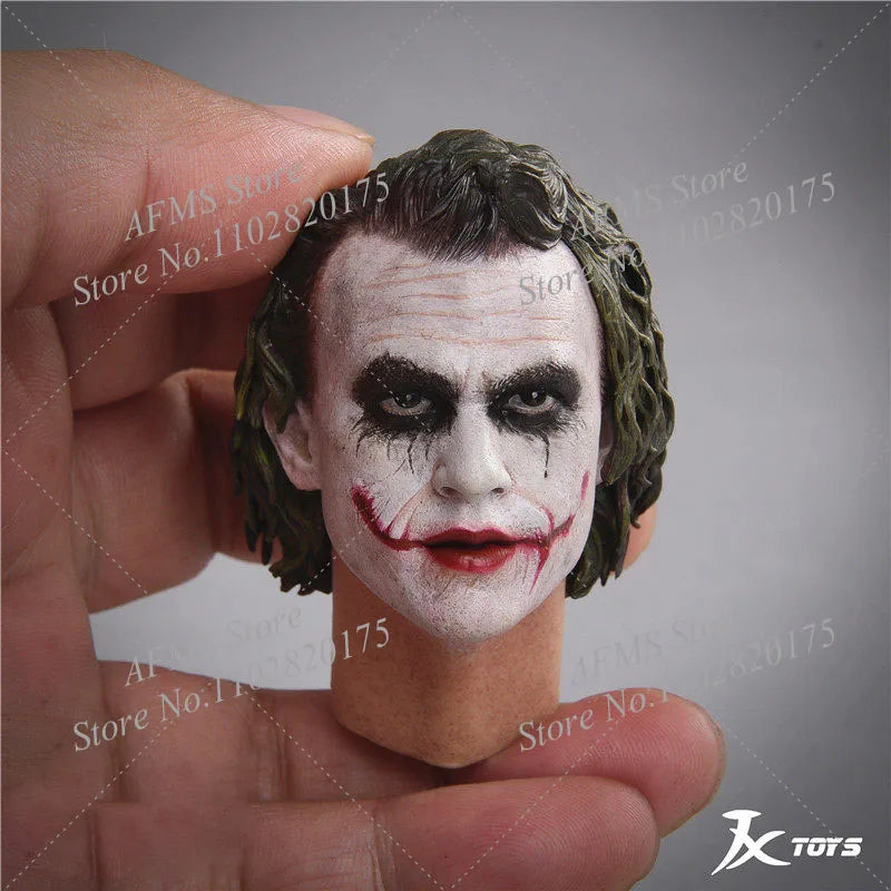 JXTOYS 1/6 Scale Collectibles Figure Clown Heath Ledger Head Sculpture Model For 12Inch Men Soldier Action Figure Body
