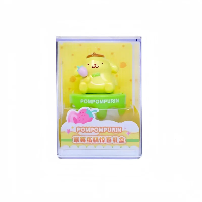 Sanrio Strawberry Cake Surprise Gift Box Series Hello Kitty Kuromi Dolls Figures Desktop Model Ornament Toy Gift