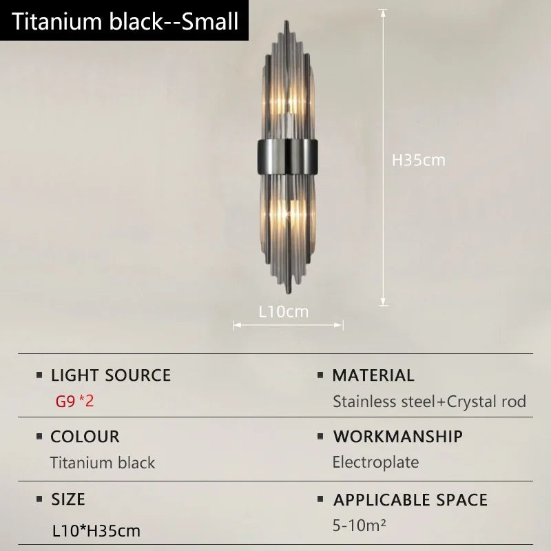 Nordic Luxury Wall Lamp Stainless Steel Black Gold LED Wall Lamp Living Room Stairs Bedroom Bedside Room Decor Lighting Fixtures