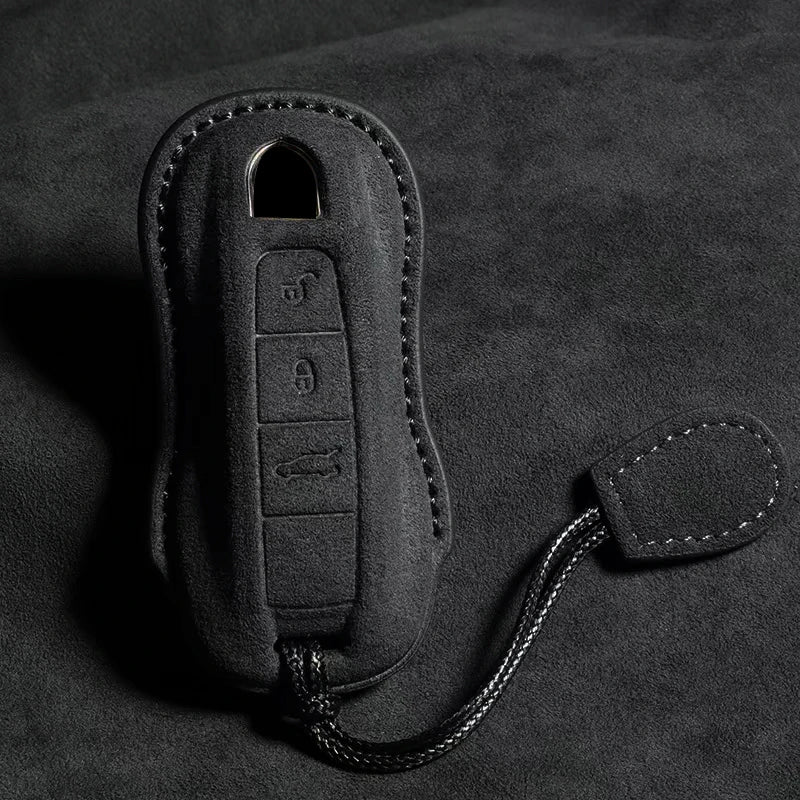 Car Key Case Leather Cover Shell For Porsche Panamera Spyder Carrera Macan Cayman Cayenne 911 970 981 991 Fob Car Accessories