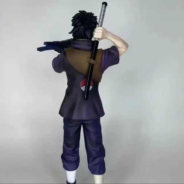 Naruto Shippuden Uchiha Shisui Figure With Crow Accessory, Young Ver. Anime Statue, Ninja Pose PVC Collectible Model Toy, Deskto