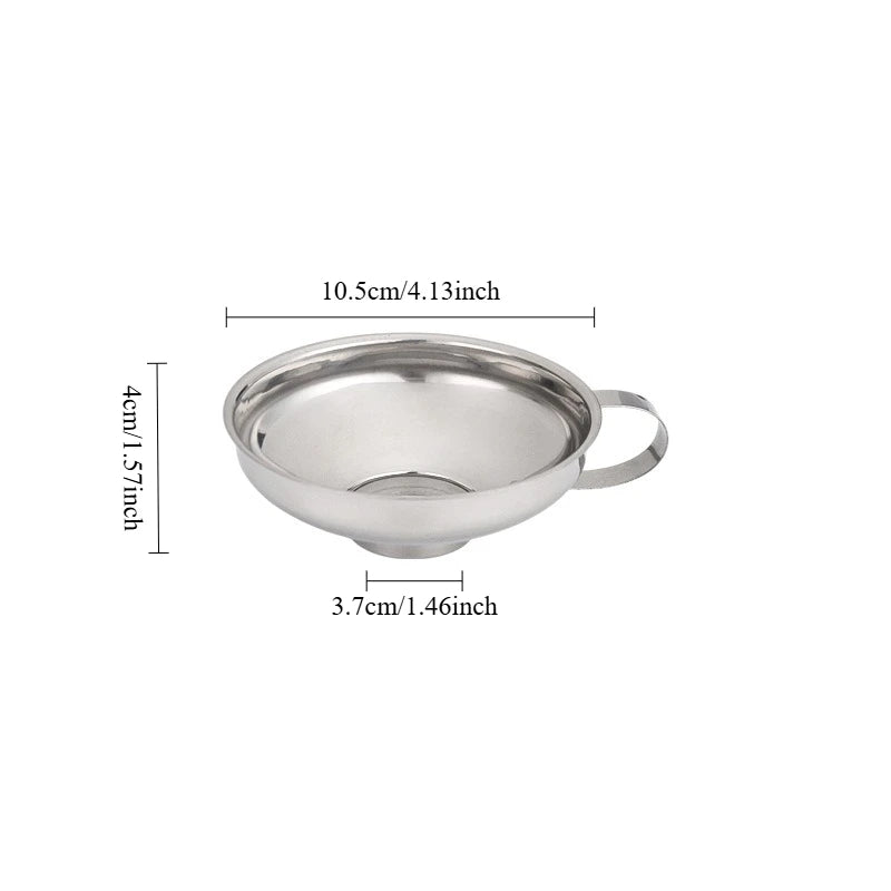 Wide Mouth Stainless Steel Funnel Kitchen Making and Spice Transfer Efficient Hopper Design for Water and Liquid Storage