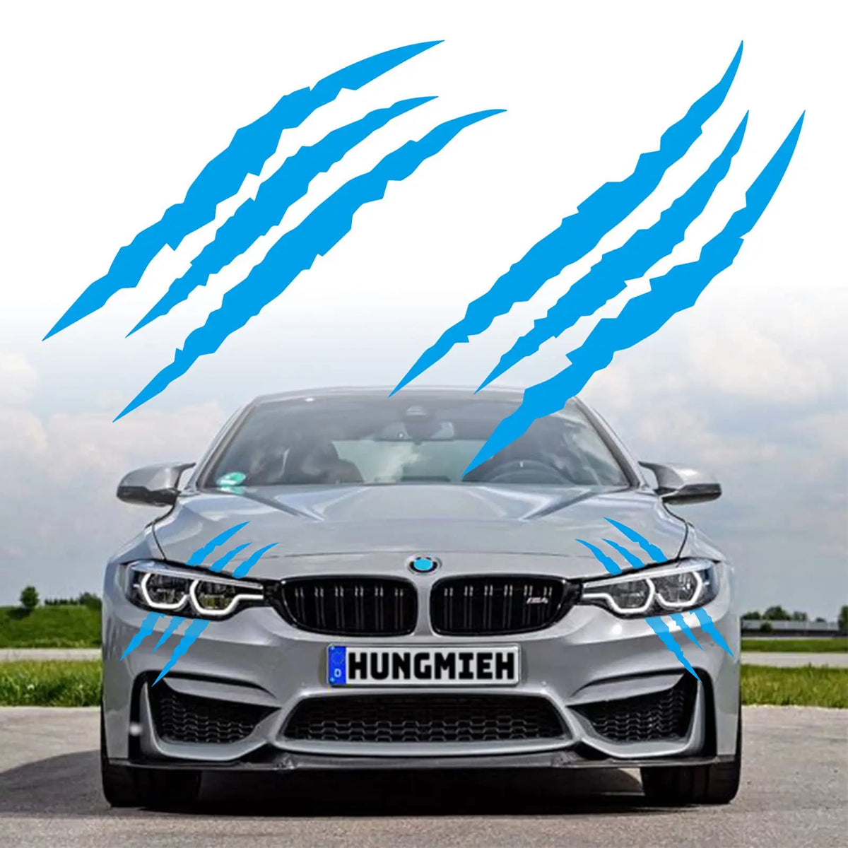 Monster Claw Car Hood Sticker Creative DIY Reflective Stickers Devil Paw Scratches Stripe Decal Stickers Cross Car Decoration