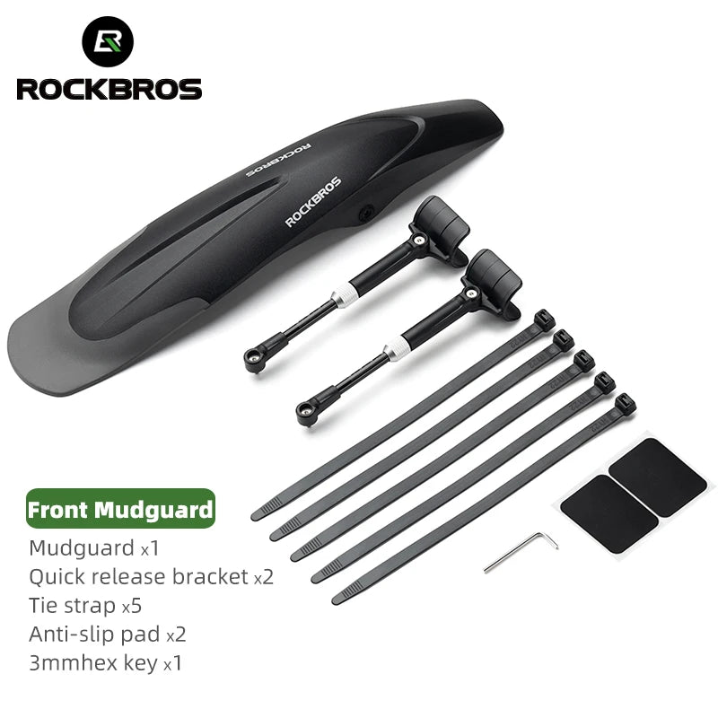 ROCKBROS Mountain Bike Mudguard Widen Quick Release 26-29 Inch Durable lnnovative Installation Fender Bicycle Accessaries