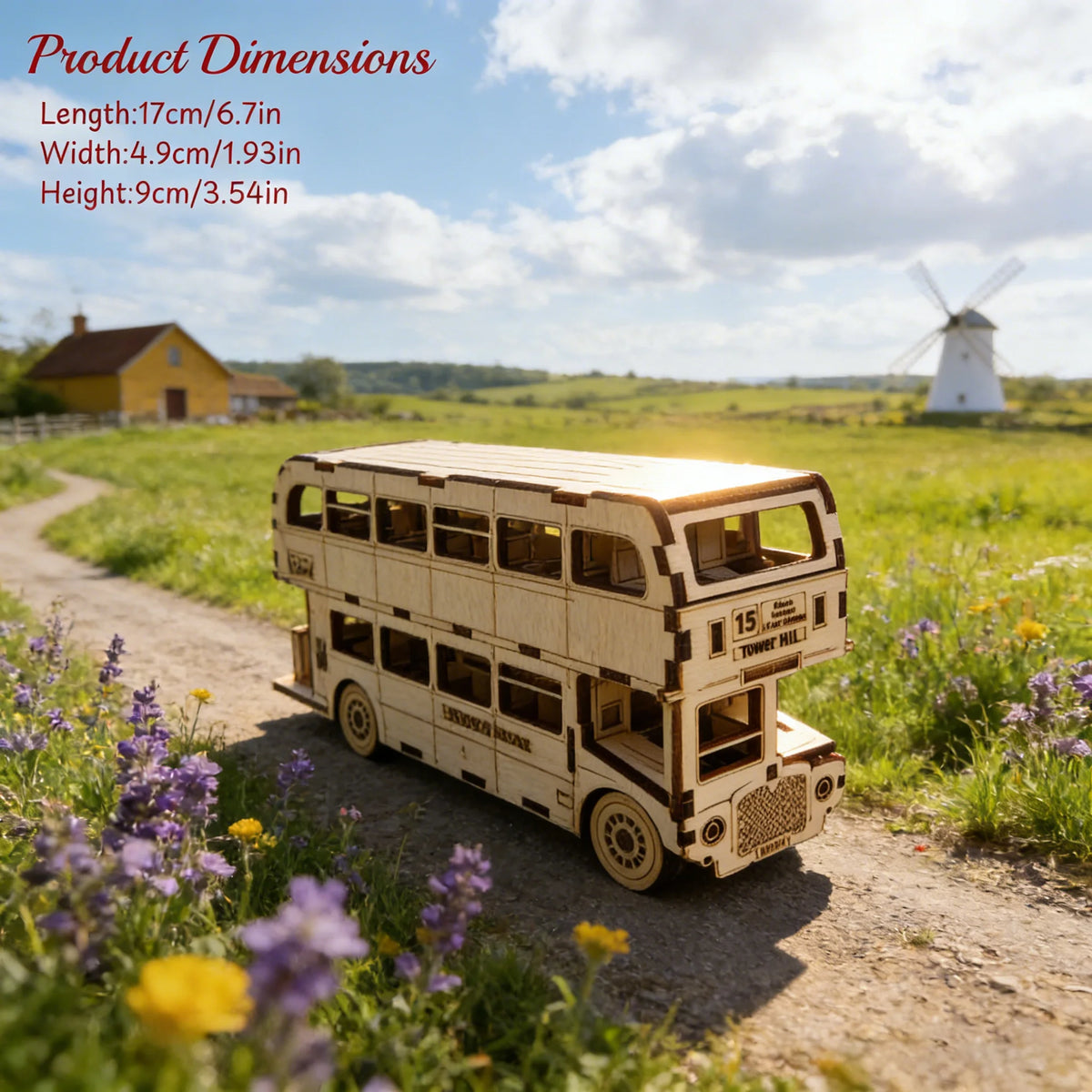 3D Wooden Bus Puzzle, DIY Model Kit, Handcrafted Gift, Home Decor, Birthday/Valentine's Day Gift