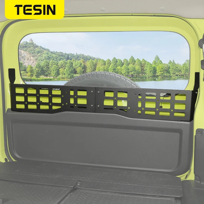 TESIN Trunk Window Tailgate Storage Rack for Suzuki Jimny JB74 2 door 2019 2020 2021 2022 2023 2024 2025 Rear Shelf Accessories