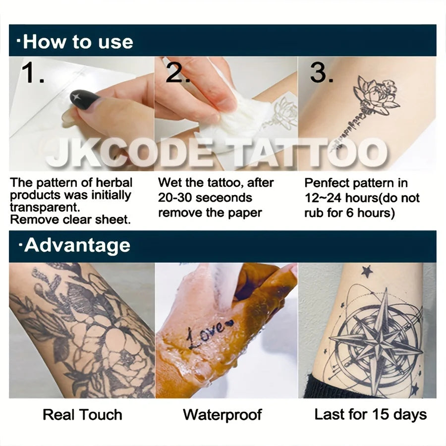 2-Piece Semi-Permanent Tattoo Set | Trendy and Cool Hope Tattoo Stickers, Graffiti Pattern Tattoos, Hand Tattoos | Men's Waterproof Tattoo, Realistic Fake Tattoo, Non-Reflective, Lasts 7-14 Days, Magical Tattoo, Lasts 1-2