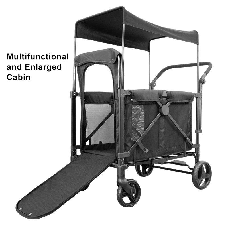 STLFMultifunctional with Detachable Canopy 4 Wheeled Dog and Cat Large Pet Stroller
