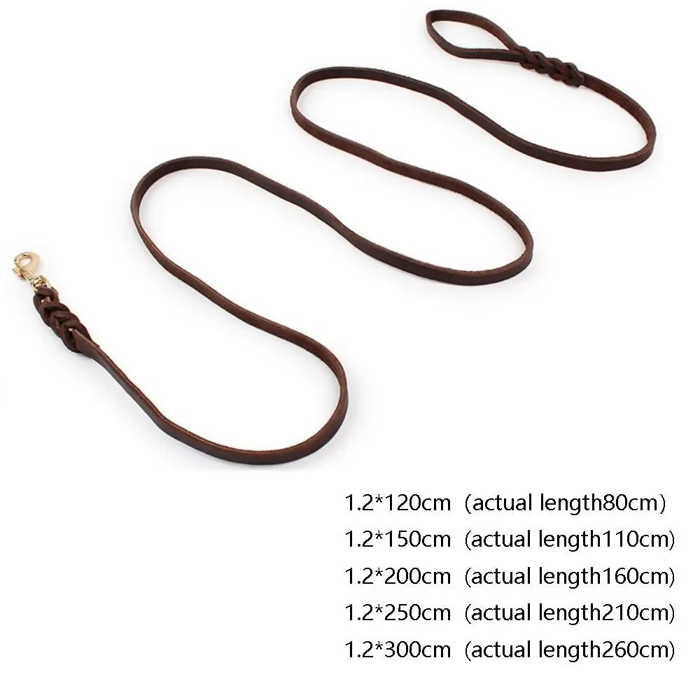 Training Walking With Copper Hook Leather Braided Dog Leash Brown Soft Dog Traction Rope Durable Long German Shepherd