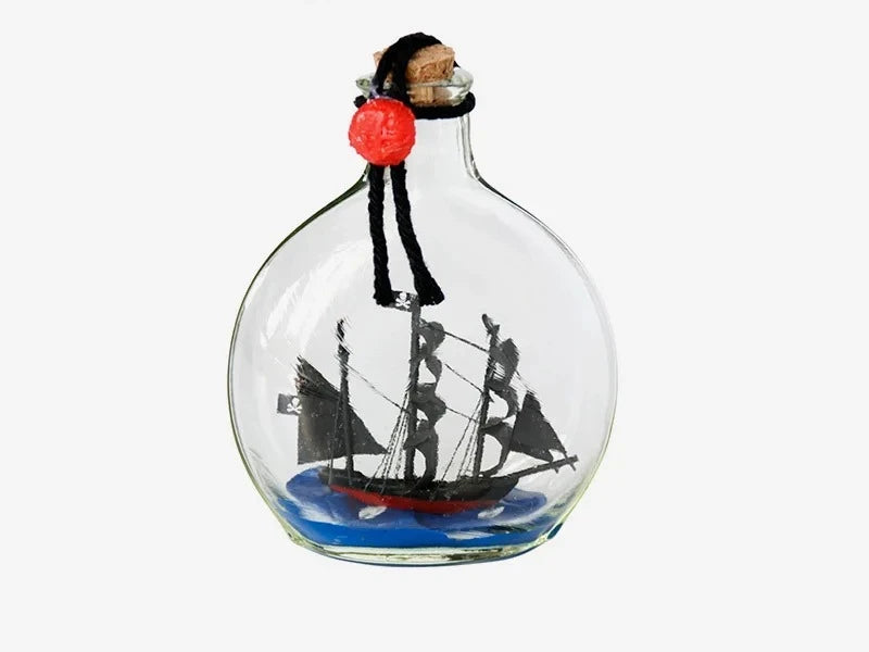 Black Pearl Pirates Of The Caribbean Boat Ship In The Bottle Boat In The Glass Drifting Bottle Creative Crafts Home Office Decor