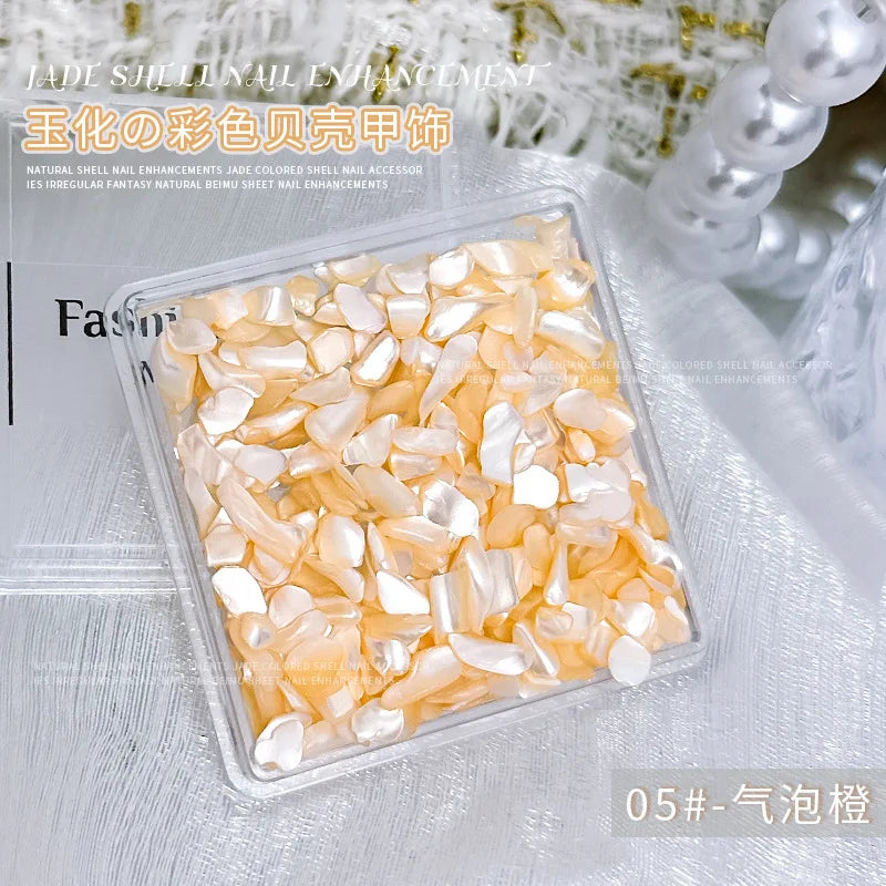 1 Box 3D Nail Art Decoration Material Shell Jade Stone Pearly Luster Irregular Nails Accessory Parts Manicure Decor Supplies