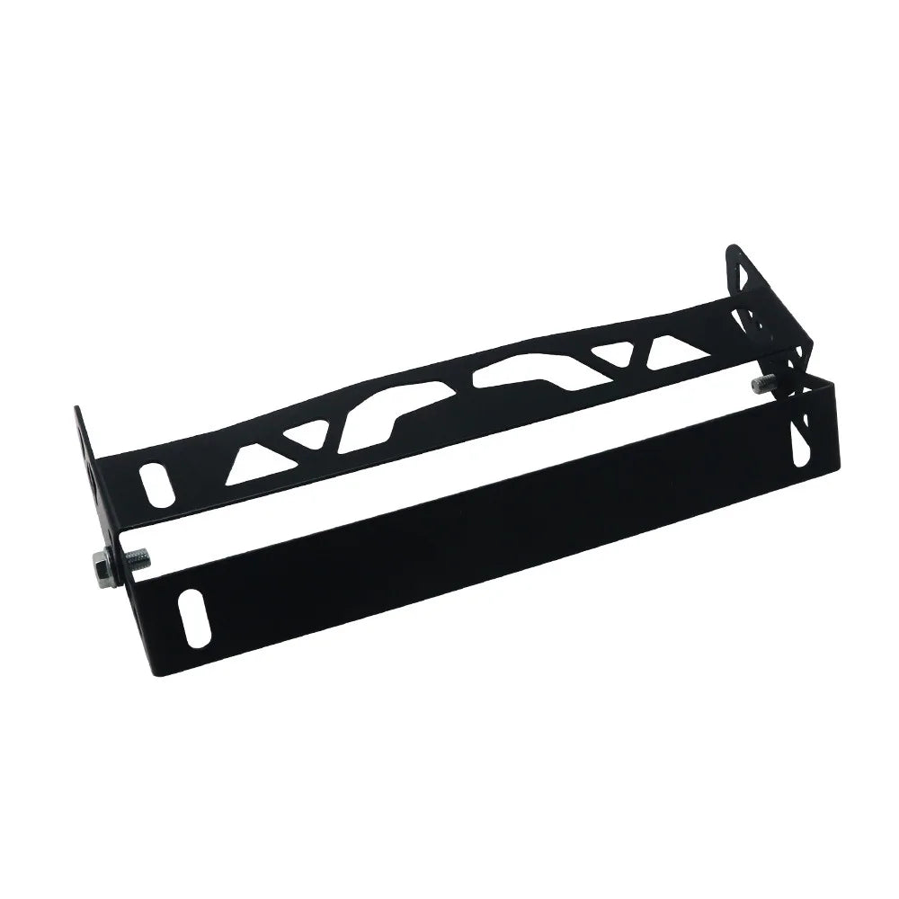 UNIVERSAL ADJUSTABLE JDM LICENSE PLATE HOLDER FRAME TILT RELOCATOR BRACKET BLACK