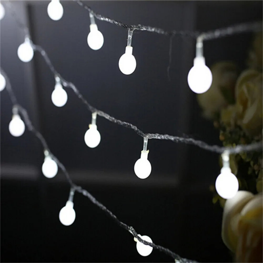 5M 10M 20M 30M 50M Cherry Balls LED Fairy String Lights 220V 110V Operated Wedding Christmas Outdoor Room Garland Decoration