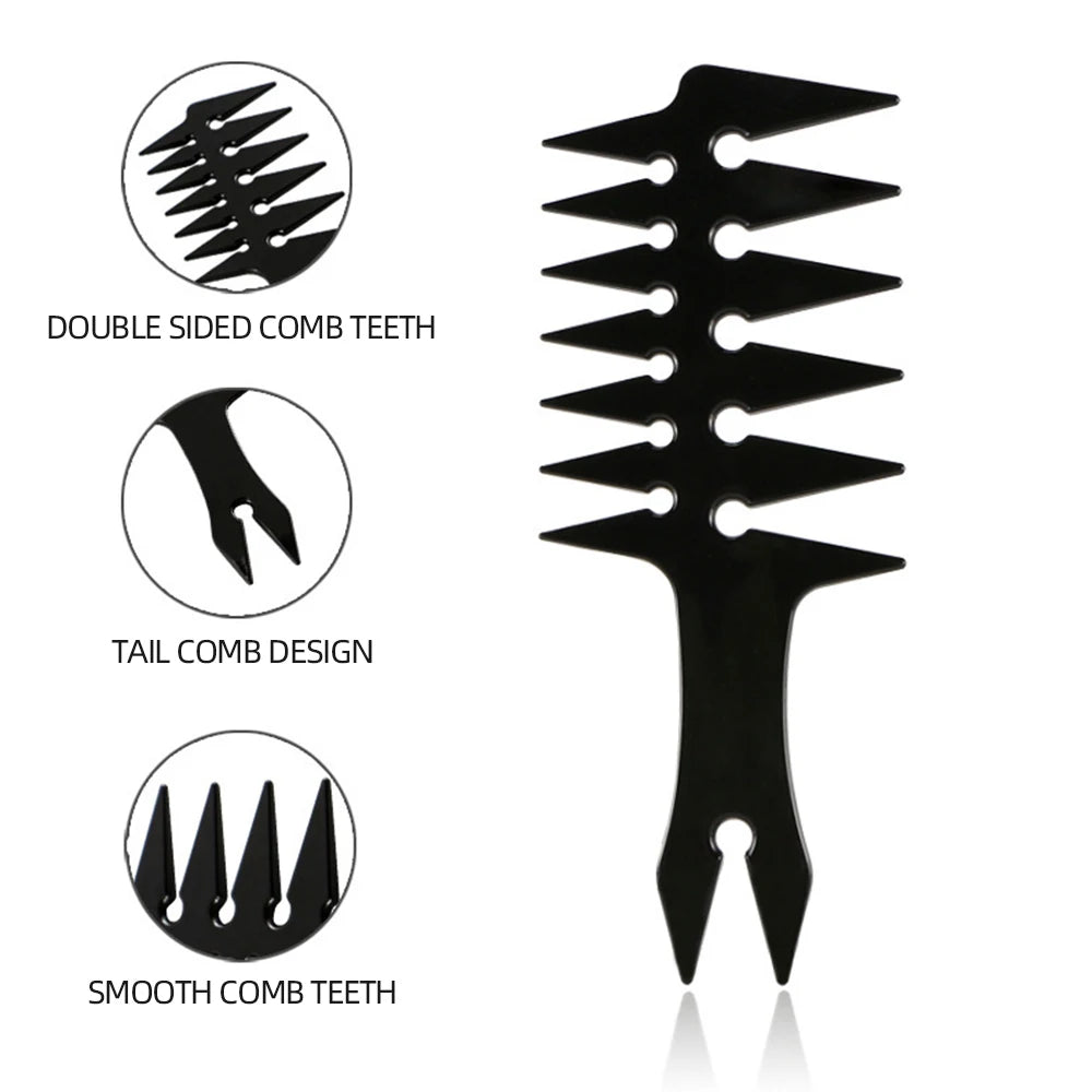 2 Pieces/1 Piece - Men's Retro Double Sided Oil Haircomb - Fishbone Comb Hairdressing Comb Styling Comb - Men's Essential