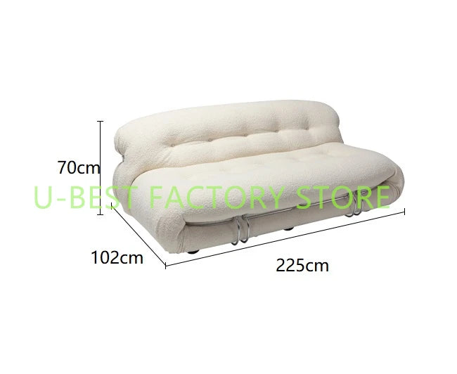 U-BEST Vintage Design Living Room Furniture Single Seater Lounge Chair Lazy Hippo Sofa Recliner Designer Occasional Soriana Sofa