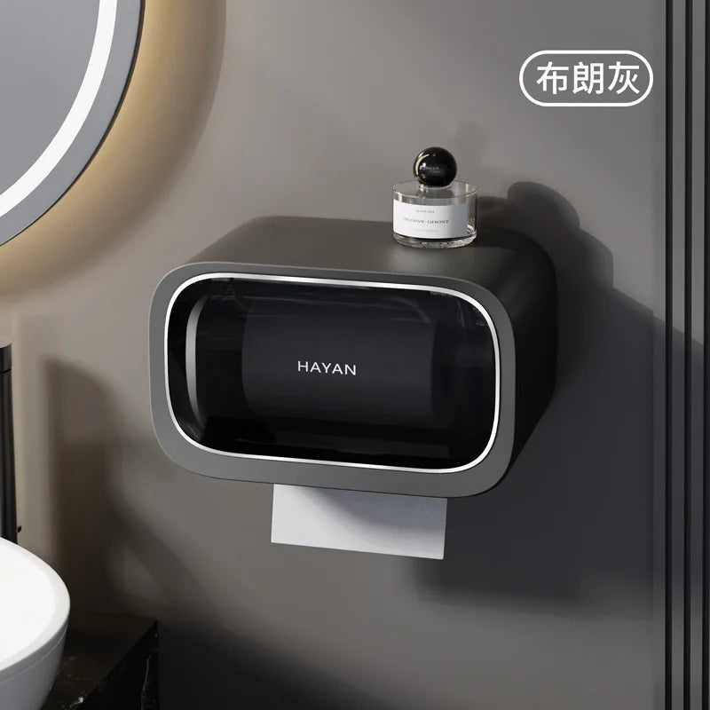 Toilet Paper Box, Toilet Tissue Roll Paper, Toilet Paper Drawer, Wall Mounted Waterproof Toilet Shelf Without Punching Holes
