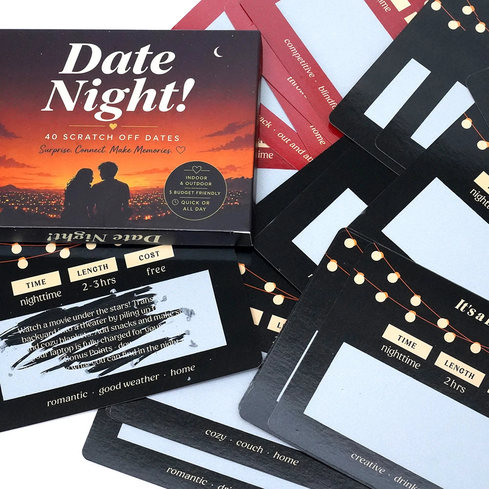 Romantic Date Night Card Game Scratch Off Adventure For Couples Interactive Relationship Game Surprise Challenge Cards Creative