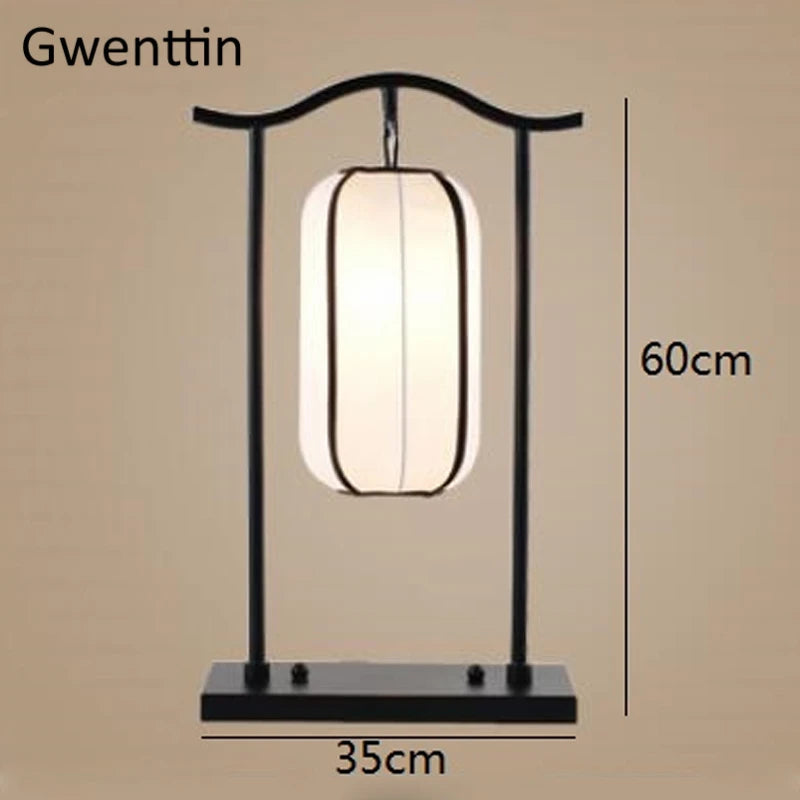 Chinese Classical Lantern Floor Lamps Fabric Standing Lights Living Room Bedroom Bedside Lighting Fixtures Luminaire Home Decor