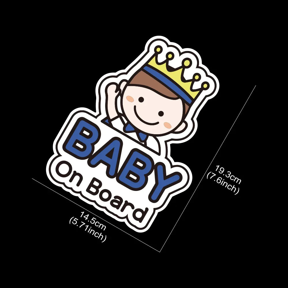 Baby on Board Car Sticker Creative Cartoon Cute Warning Sign Safety Vinyl Decal Auto Rear Window Windshield Decor Accessories