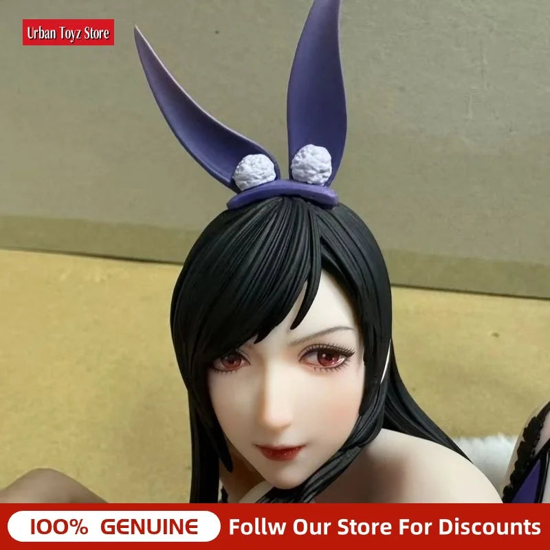 New Anime Tifa Lockhart Bunny Girl Prone Pose GK Figure Garage Kit Statue Model Desktop Ornament Collectible Adult Birthday Gift