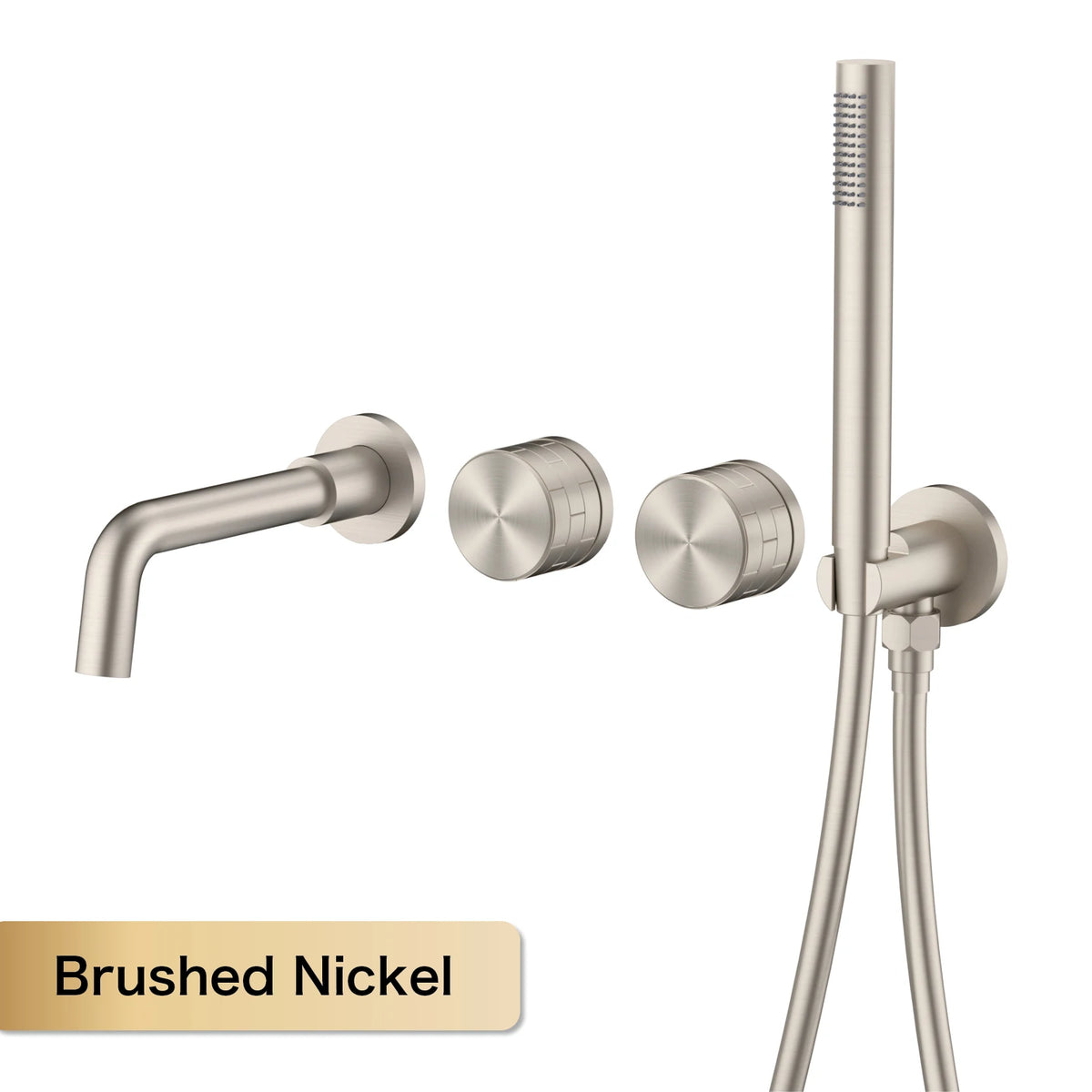 Luxury Black Brass Wall Mounted Bathroom Faucet with Embedded Design, Dual Handle Hot and Cold Water Simple Bathtub Faucet