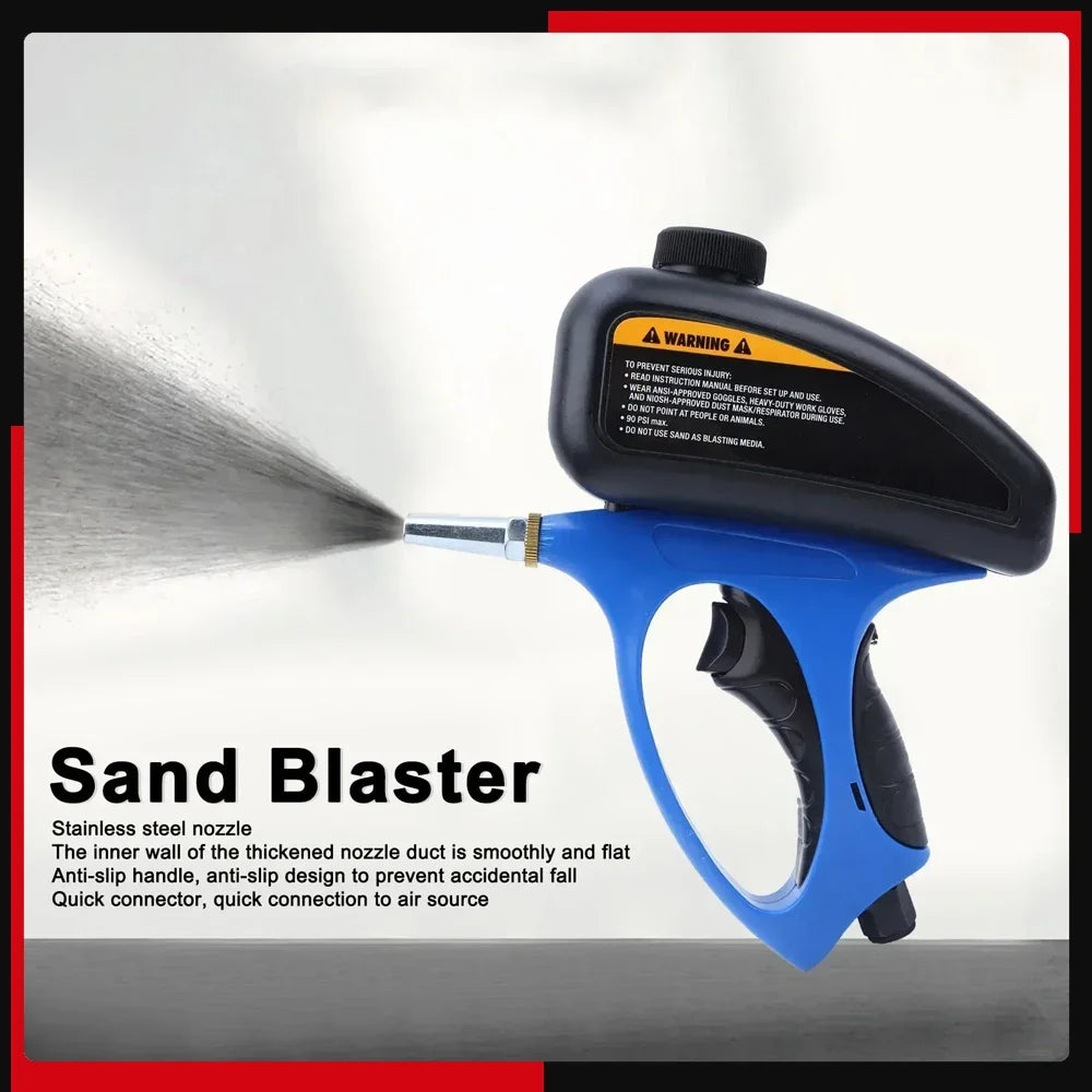 Small Nozzle Pneumatic Sandblasting Gun Manual Sand Rust Remover Sand Sand SGlass Anti Rust Sandblasting