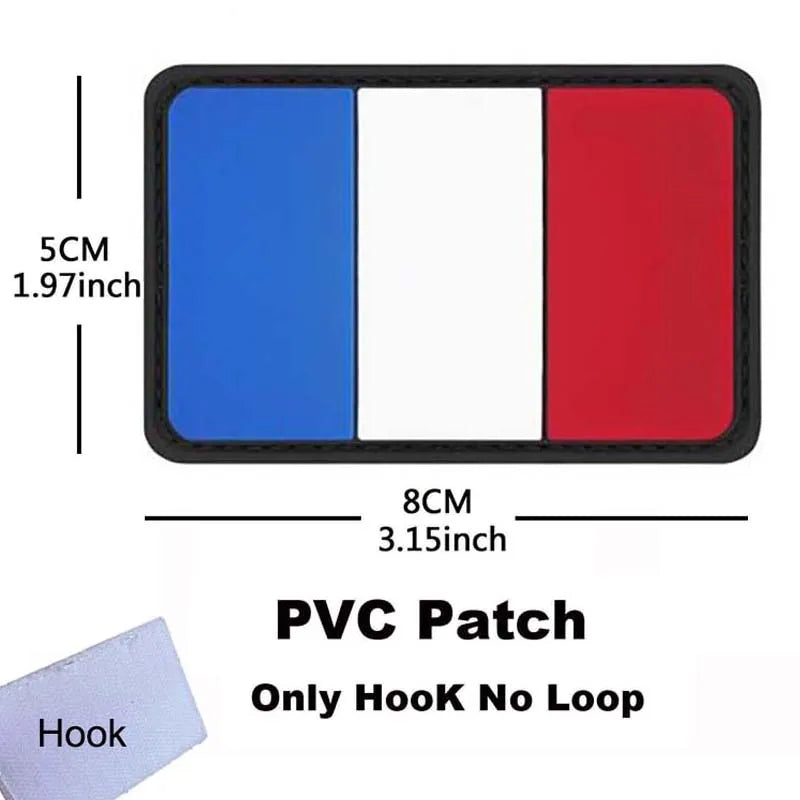 France Flag Patch Clothes Applique Embroidery Morale Emblem,IR Reflective Patches Military Armband Stickers Tactical Badge