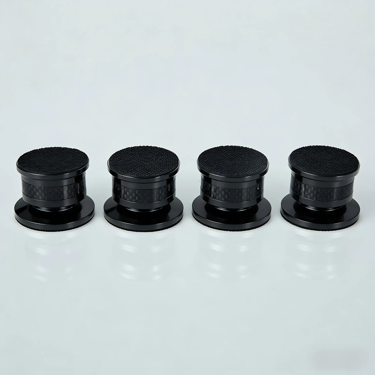 Professional Audio Speaker Foot Set (4 Pieces) Carbon Fiber Aluminum Alloy Speaker Foot Sole Speaker Foot Strap with 8 Anti Slip