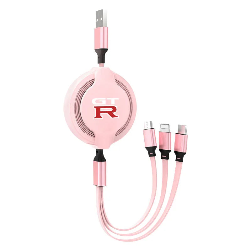 Car Mounted Telescopic Three In One Mobile Phone Charger Car Accessories For Nissan GTR C210 R30 GTS-R R33 R34 GT-R R35 Nismo
