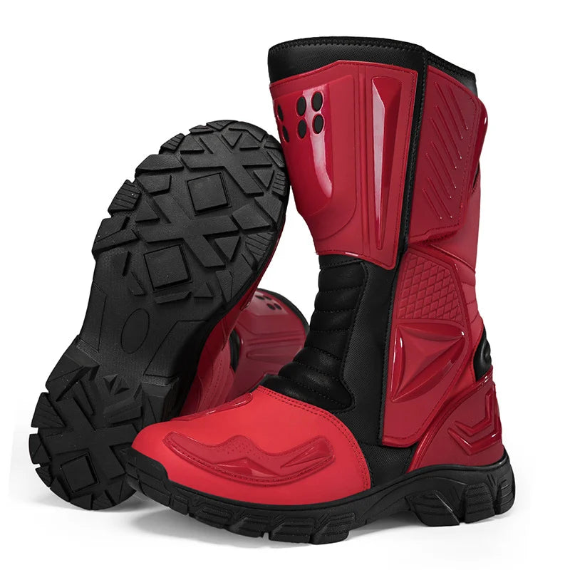 New Men's Motorcycle Boots Outdoor Waterproof TPU Protective Men Motorcycle Shoes Anti-slip Biker Motocross Riding Boot 1133