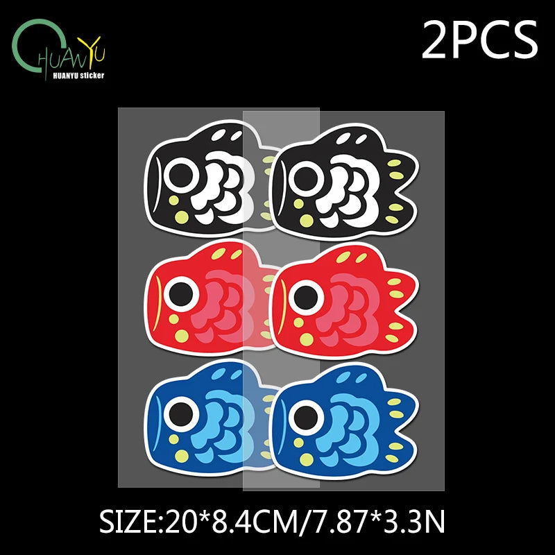 Cartoon Koi Fish Sticker Reflective Waterproof Scratch Covering Car Decal Decoration Sticker for Car Motorcycle and Electric