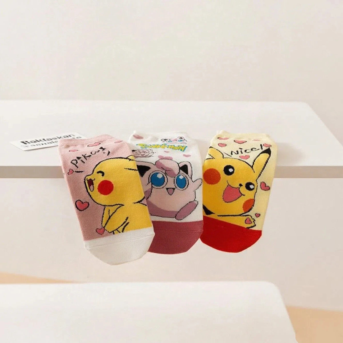 5 Pairs of Japanese Style Novel Cartoon Pok é Mon Couple Knitted Socks Summer Lightweight and Breathable Invisible Boat Socks