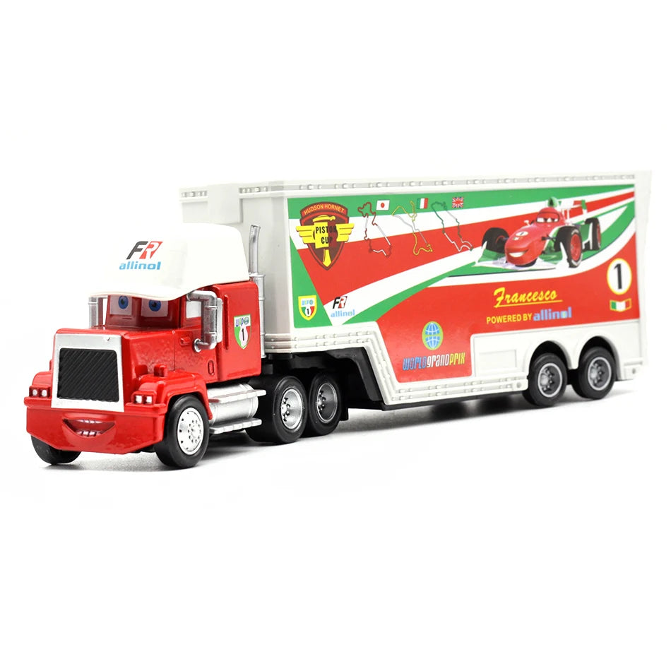 Hot Sale Pixar Cars Toys Lightning McQueen Chick Hicks Mack Truck and Car Set Collection Die Metal Model Birthday Gift