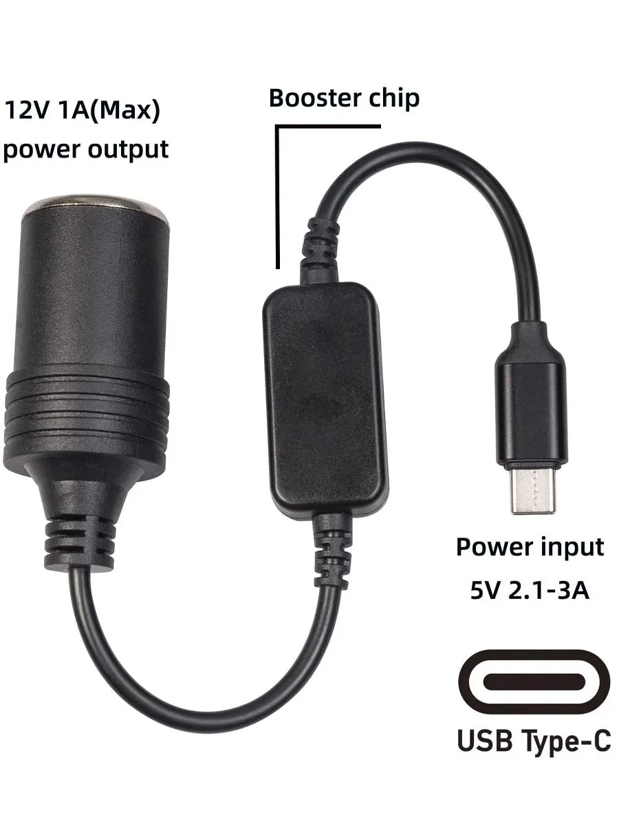 1pc 5V 2A USB To 12V Cigarette Lighter Socket USB Male to Female Cigarette Lighter Adapter Converter Car Electronics Accessories