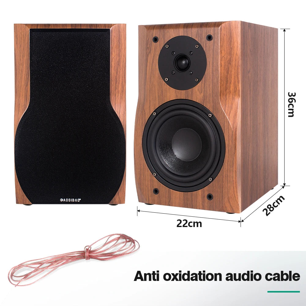6.5 Inch Bookshelf Speaker HIFI 20~200W Wooden Passive 4Ohm Audio Monitor Speaker Music Player For Sound Amplifier Home Studio