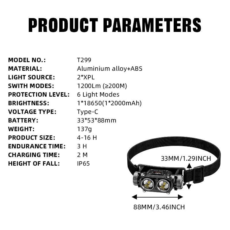 WARSUN Powerful Led Headlamp Headlight Zoom Head Lamp Flashlight USB Rechargeable Fishing Lantern Head Torch