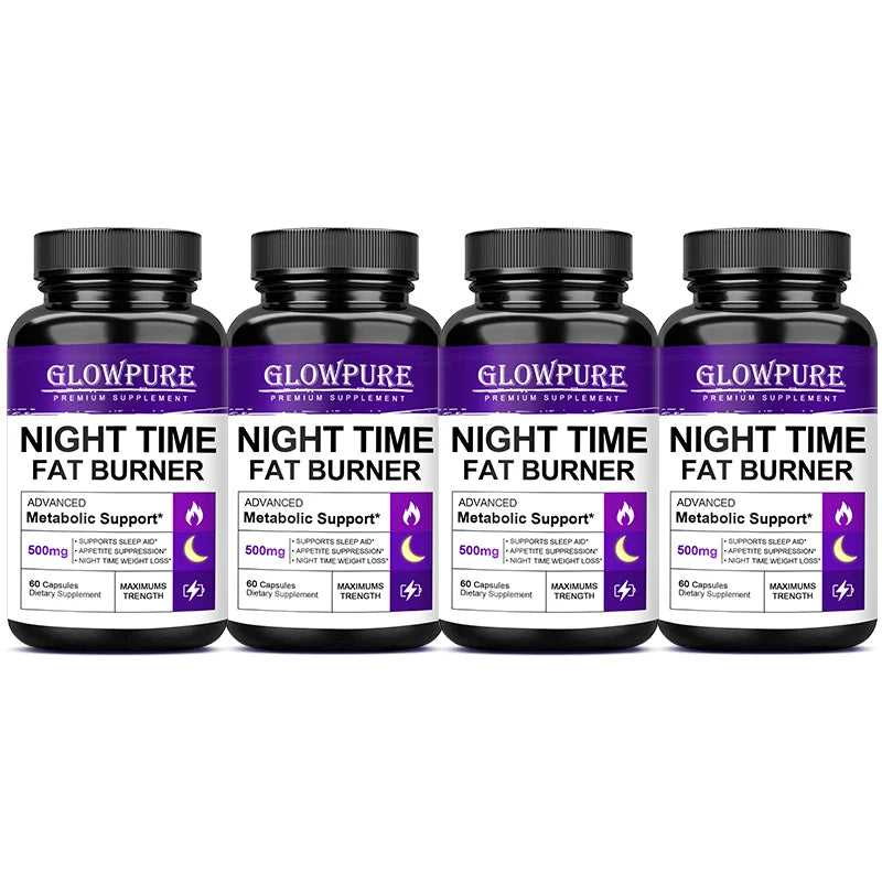 Slimming Capsule Night Time Fat Burner for Weight Loss, Boost Metabolism, Suppress Appetite Diet,Healthy Weight Management
