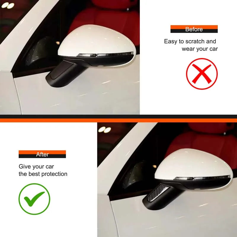 For Porsche Macan 2014-2021 Real Carbon Fiber Rearview Mirror Pillar Decoration Sticker Car Exterior Sticker Auto Accessories