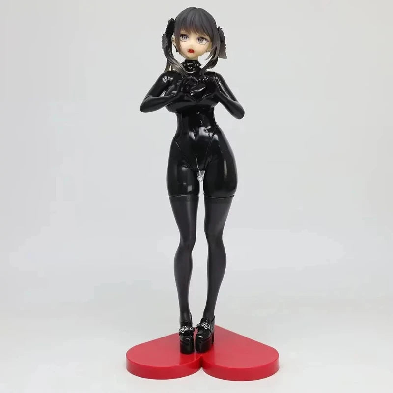 26cm New Kurokawa Miu Anime Girl Gk Action Figure Black Latex Outfit Collectible Model Desk Decoration Gift For Anime Fans