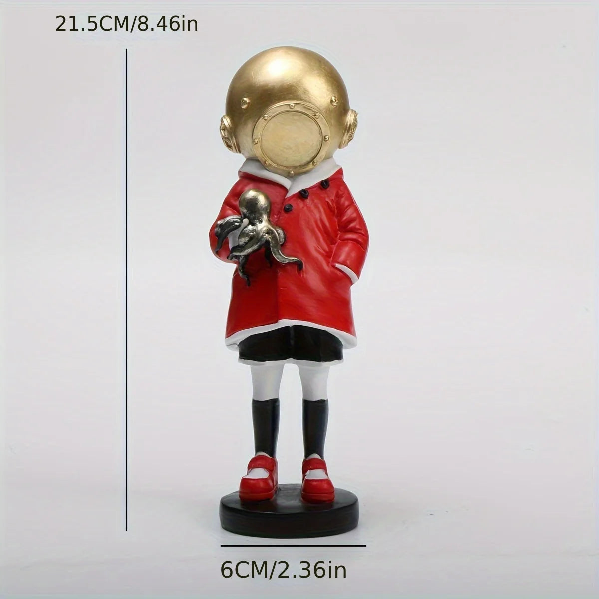 1pcs Creative Bronze Banksy DeepSea Decoration, Doodle Master Diver Loneliness & Communication Sculpture Decoration, Home Livin
