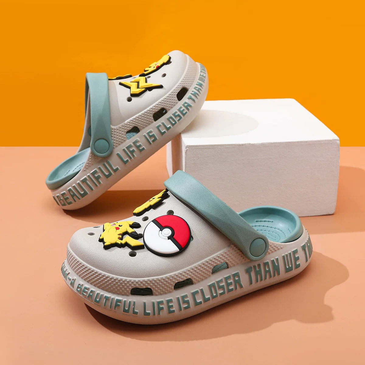 In Stock Pika Kids Clogs Boys Slippers Summer New Style Soft Non-slip Sole Toddler Baby Outdoor Beach Sandals Lightweight Home