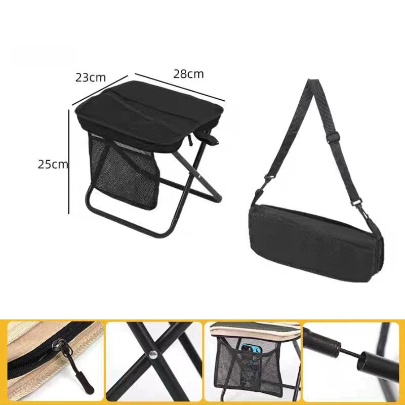@*Foldable Backpack Stool Portable Folding Stool With Carry Bag Lightweight Mini Easy Carry Outdoor Chair For Travel For Travel
