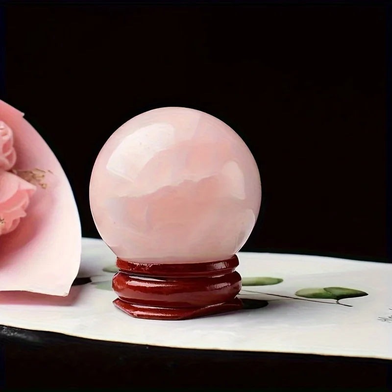 Rose quartz crystal ball, love crystal, used for home decoration, desktop ornaments, holiday gifts