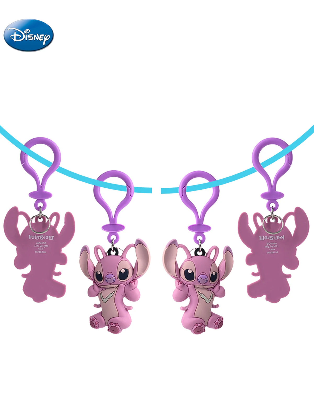 Stitch Officially Licensed Figurine Bag Clip Charms Angel PVC Keychain Gift Collection 1Pc Disney