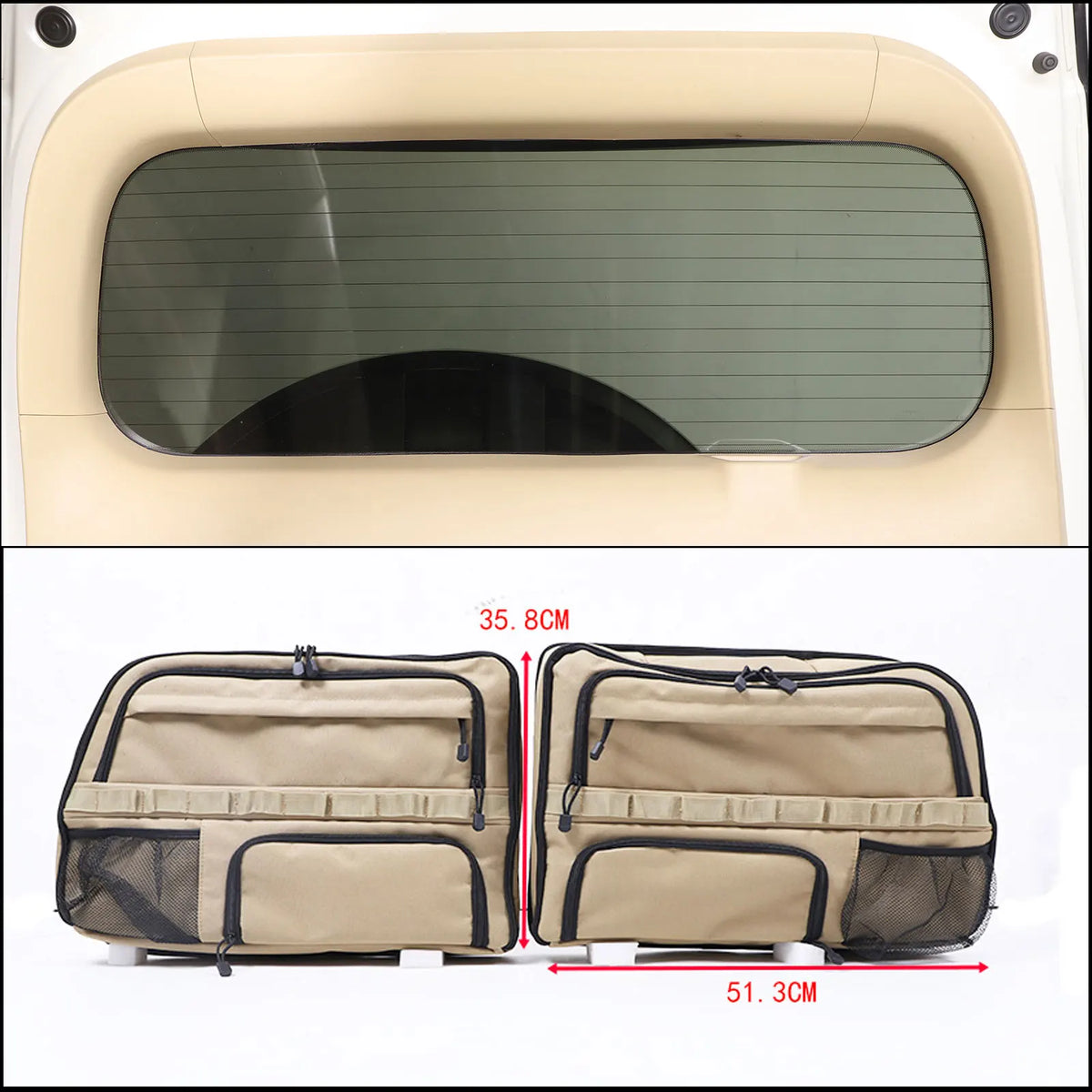 Zinky Oxford Cloth 2 Pcs Car Trunk Tailgate Window Storage Bag Organizer For Toyota Land Cruiser Prado J120 FJ150 150 2003-2017