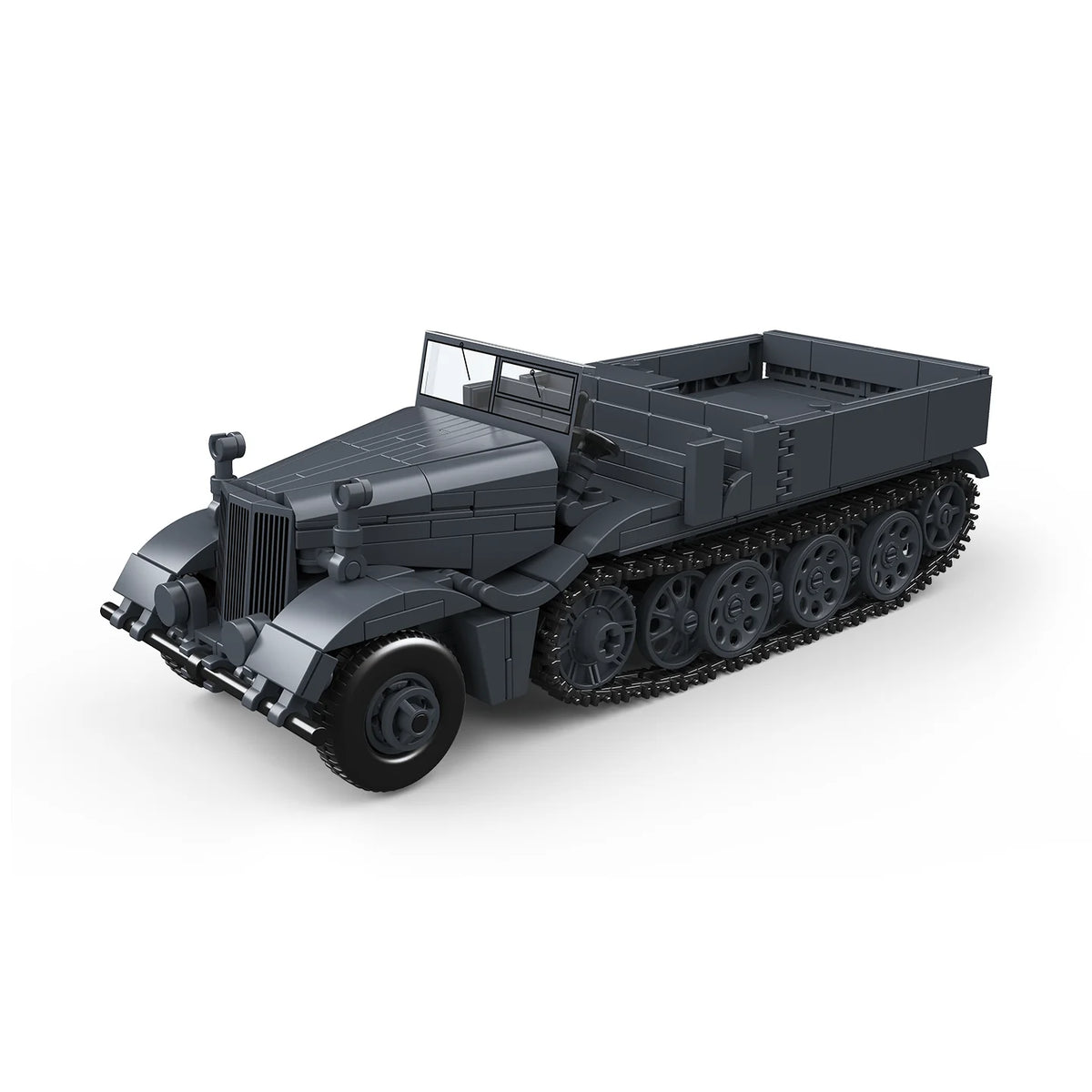 SD.KFZ.9 FAMO 18-Ton Giant Half-Track Tractor Building Blocks Toy Armored Vehicle