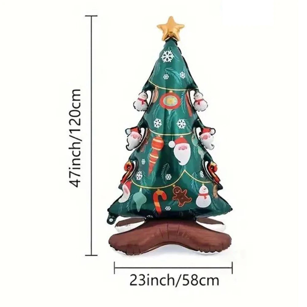 3D Large Inflatable Christmas Tree Balloons Standing Xmas Tree Foil Ballons Merry Christmas New Year Party Home Decor Supplies