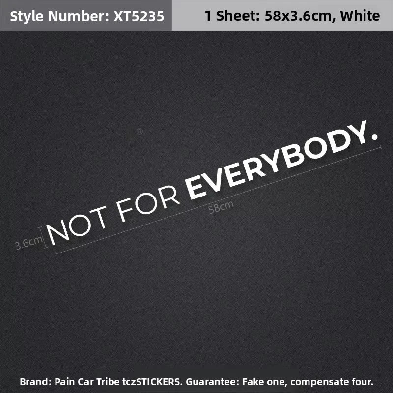 Car Door Stickers Not For Everybody Personalized Tuning Graphics JDM Stickers Car Racing Style Decals Car Exterior Decoration